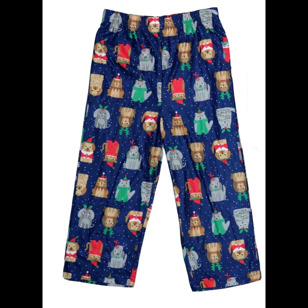 Family PJs  Kids "Bah Humbug Dog" Holiday / Christmas Matching Pajama Pants M(8)